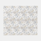 Soft Neutral Boho Floral Botanical Spring Pattern フリースブランケット (正面(横))