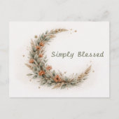 Soft Neutral Boho Floral Crescent Moon ポストカード (正面)