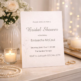 Soft Neutral Bridal Shower Invitation 招待状
