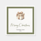 Soft Neutral Christmas Gift Personalized Napkins スタンダードカクテルナプキン (正面)