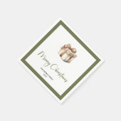 Soft Neutral Christmas Gift Personalized Napkins スタンダードカクテルナプキン (角)