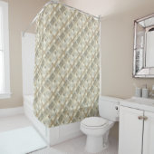 Soft Neutral Curtain Modern Geometric Bathroom シャワーカーテン (インサイチュ)