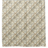 Soft Neutral Curtain Modern Geometric Bathroom シャワーカーテン (正面)