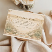 Soft Neutral Desert Florals Wedding サンキューカード