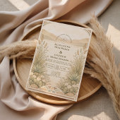 Soft Neutral Desert Florals Wedding 招待状
