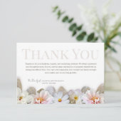 Soft Neutral Floral Funeral Thank You Card サンキューカード (スタンド正面)