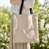 Soft Neutral Floral Paper Texture with Ivory トートバッグ