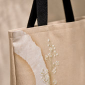 Soft Neutral Floral Paper Texture with Ivory トートバッグ