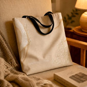Soft Neutral Floral Paper Texture with Ivory トートバッグ