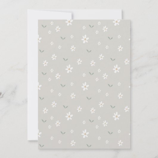 Soft Neutral Florals Birth Announcement 案内状 (裏面)