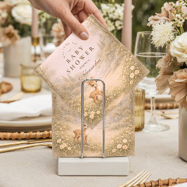 Soft Neutral Forest Critters Baby Shower スタンダードカクテルナプキン