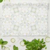 Soft Neutral Geometric Floral キッチンタオル (折り畳み)