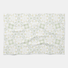 Soft Neutral Geometric Floral キッチンタオル
