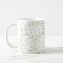Soft Neutral Geometric Floral コーヒーマグカップ