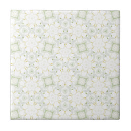 Soft Neutral Geometric Floral タイル
