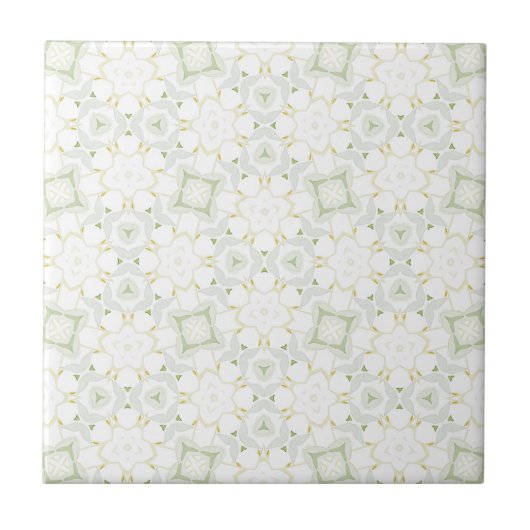 Soft Neutral Geometric Floral タイル (正面)