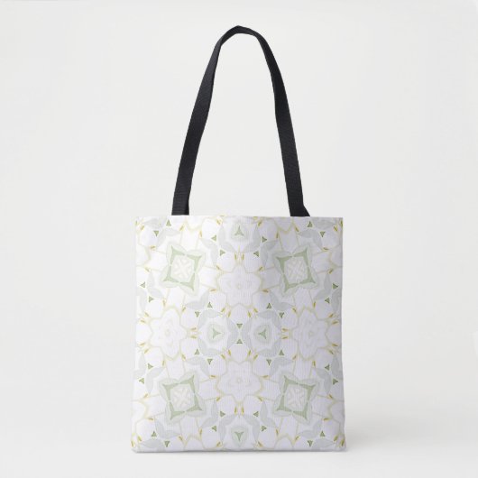 Soft Neutral Geometric Floral トートバッグ (正面)