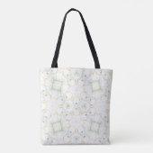 Soft Neutral Geometric Floral トートバッグ (裏面)