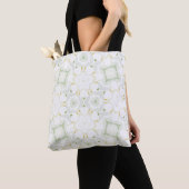 Soft Neutral Geometric Floral トートバッグ (クローズアップ)