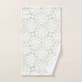 Soft Neutral Geometric Floral バスタオルセット (ハンドタオル)