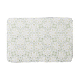 Soft Neutral Geometric Floral バスマット