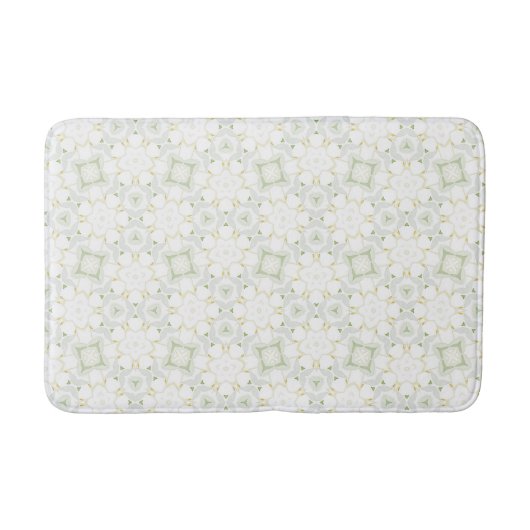 Soft Neutral Geometric Floral バスマット (正面)
