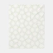 Soft Neutral Geometric Floral フリースブランケット (正面)