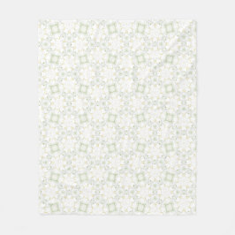 Soft Neutral Geometric Floral フリースブランケット