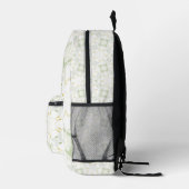 Soft Neutral Geometric Floral プリントバックパック (右)