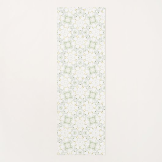 Soft Neutral Geometric Floral ヨガマット (正面)