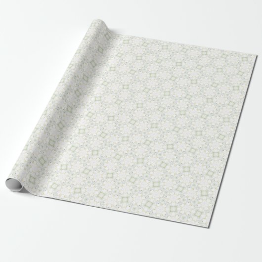 Soft Neutral Geometric Floral ラッピングペーパー (アンロールド)