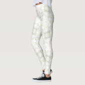 Soft Neutral Geometric Floral レギンス (左)