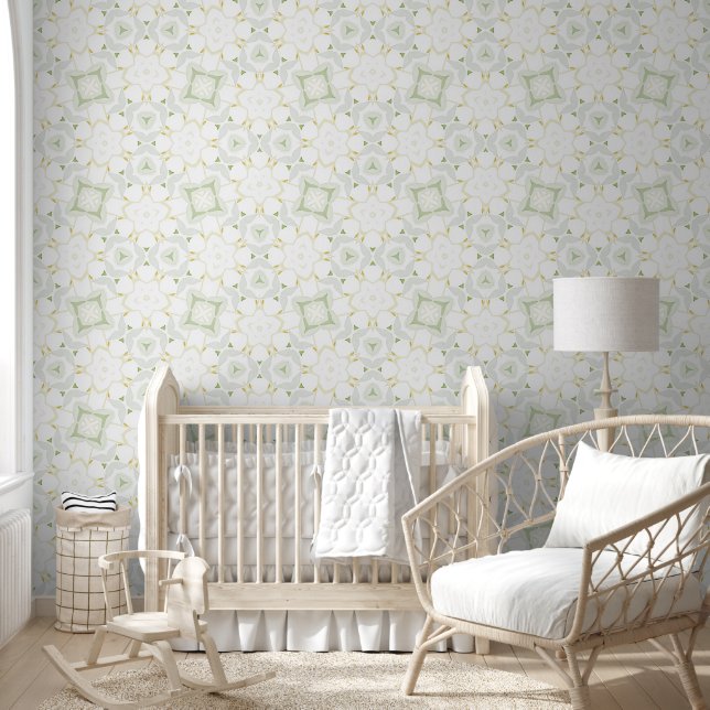 Soft Neutral Geometric Floral 壁紙 (キッズ)