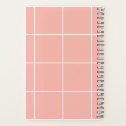 Soft Neutral Grid Pattern Minimal Check Design ノートブック (裏面)