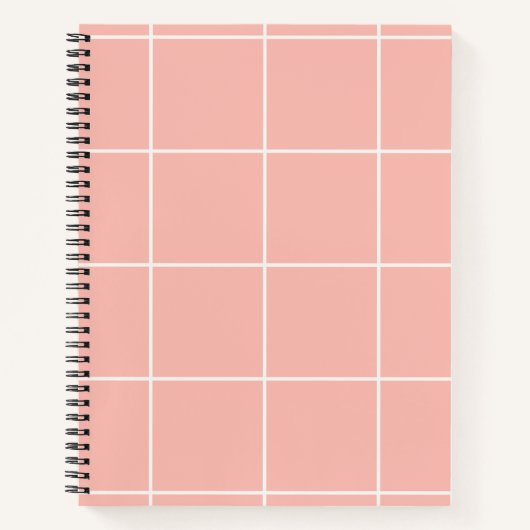 Soft Neutral Grid Pattern Minimal Check Design ノートブック (正面)