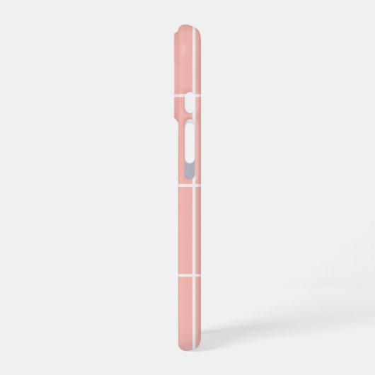 Soft Neutral Grid Pattern Minimal Check Design iPhone 16ケース (左側面)