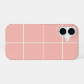 Soft Neutral Grid Pattern Minimal Check Design iPhone 16ケース (裏面横)