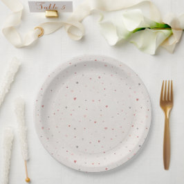 Soft Neutral Heart Pattern Paper Plate ペーパープレート