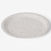 Soft Neutral Heart Pattern Paper Plate ペーパープレート (アングル)