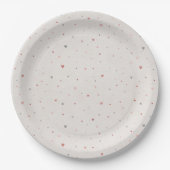 Soft Neutral Heart Pattern Paper Plate ペーパープレート (正面)