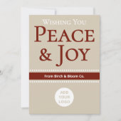 Soft Neutral Holiday Card | Add Business Logo シーズンカード (正面)