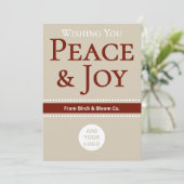 Soft Neutral Holiday Card | Add Business Logo シーズンカード (スタンド正面)