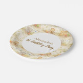 Soft Neutral Jungle Wild One First Birthday ペーパープレート (アングル)