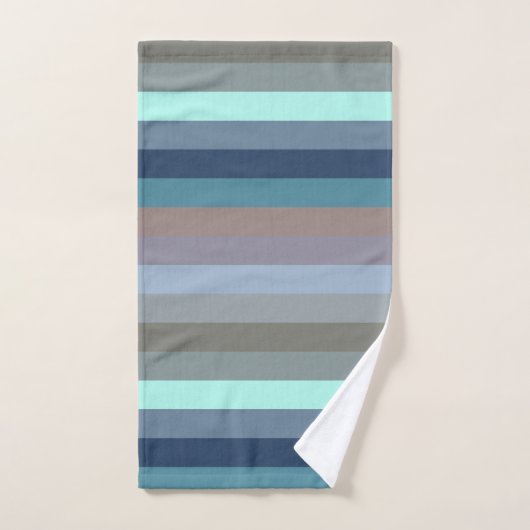Soft Neutral & Pastel Horizontal Stripes バスタオルセット (ハンドタオル)