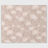 Soft Neutral Rose Beige Floral Pattern ラッピングペーパー (フラット)
