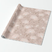 Soft Neutral Rose Beige Floral Pattern ラッピングペーパー (アンロールド)