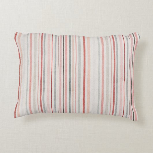 Soft Neutral Stripe Accent Pillow アクセントクッション (裏面)