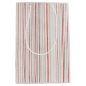 Soft Neutral Stripe Gift Bag ミディアムペーパーバッグ (正面)