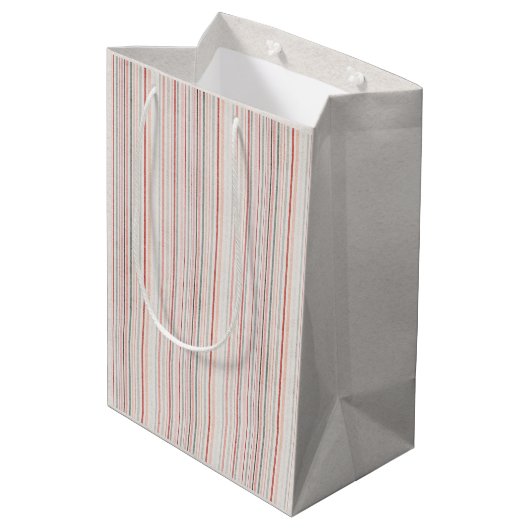 Soft Neutral Stripe Gift Bag ミディアムペーパーバッグ (裏面アングル)