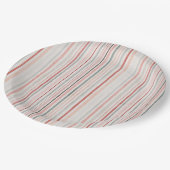 Soft Neutral Stripe Pattern Paper Plates ペーパープレート (アングル)